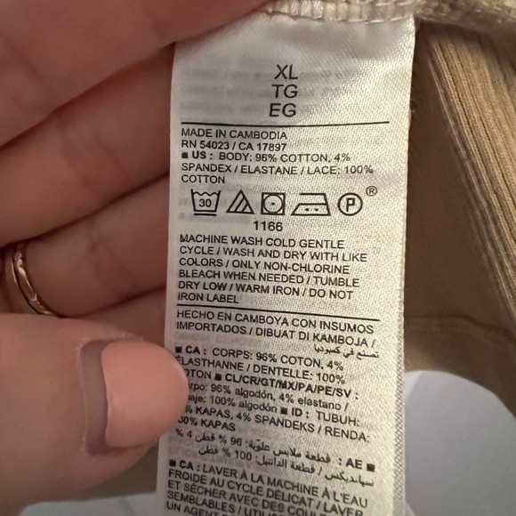 Old Navy Eyelet One-Shoulder Paneled Rib-Knit Top Color: Dried Linen XL - Picture 6 of 6